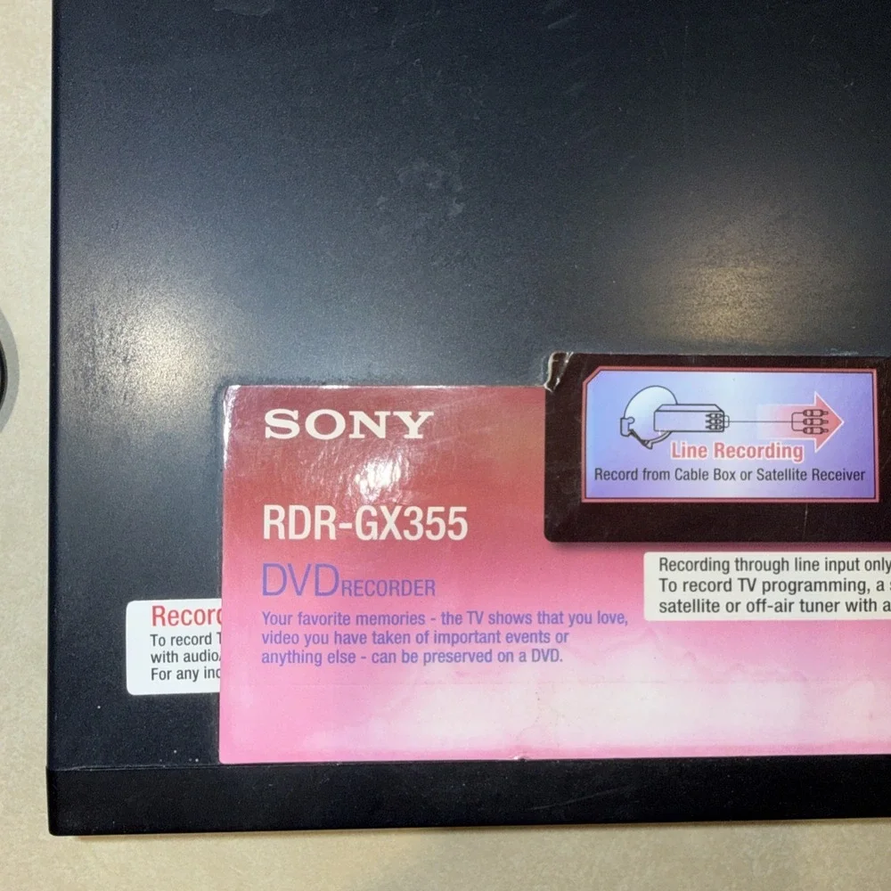 Sony DVD Recorder RDR-GX355 HDMI 720 / 1080i HD Link No Remote TESTED & Working!